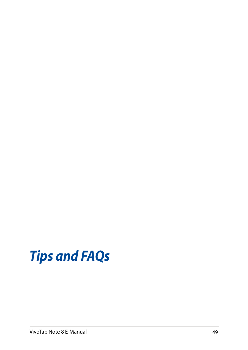 Tips and faqs | Asus R80TA User Manual | Page 49 / 76