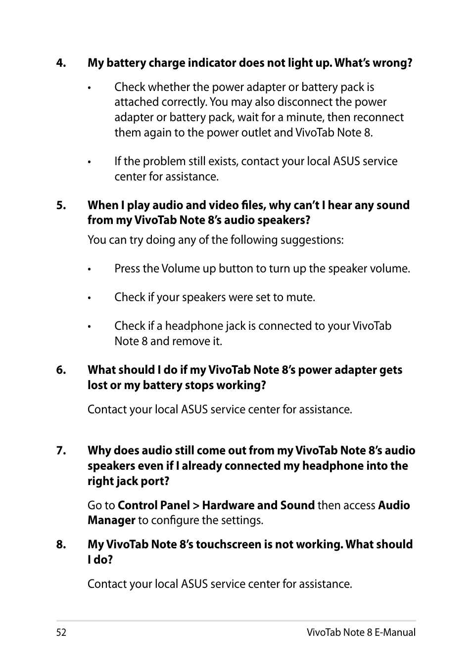 Asus R80TA User Manual | Page 52 / 76