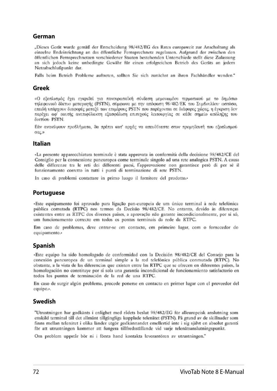 Asus R80TA User Manual | Page 72 / 76