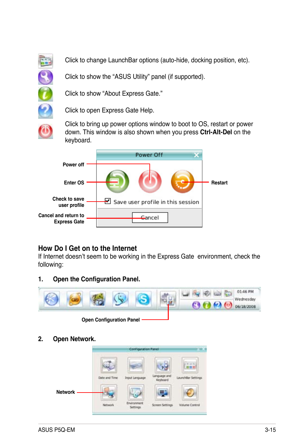 How do i get on to the internet | Asus P5Q-EM User Manual | Page 117 / 122