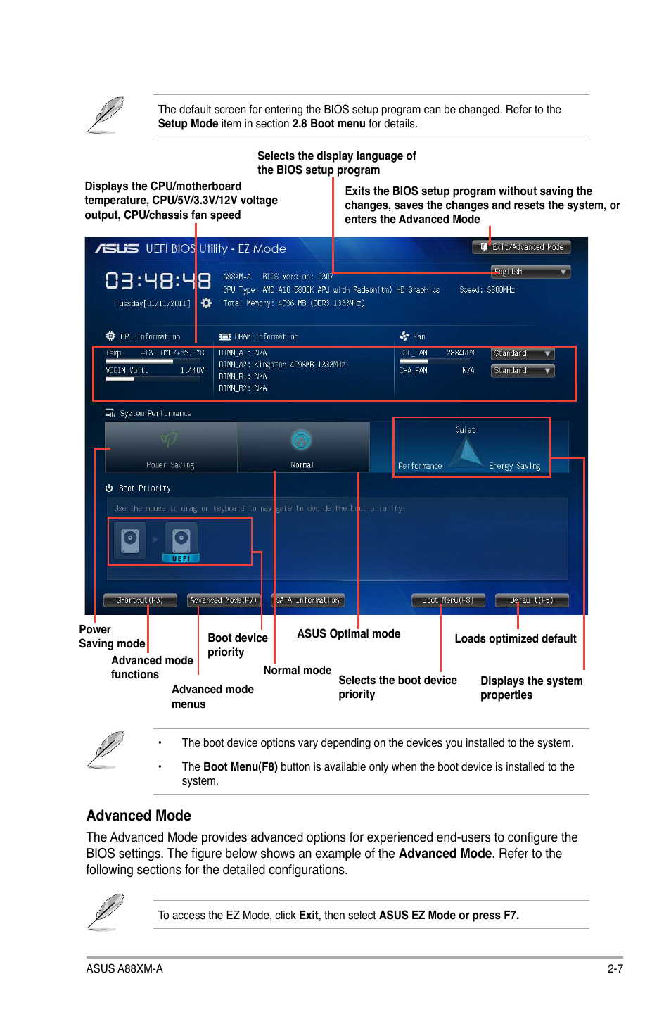 Advanced mode | Asus A88XM-A User Manual | Page 39 / 68