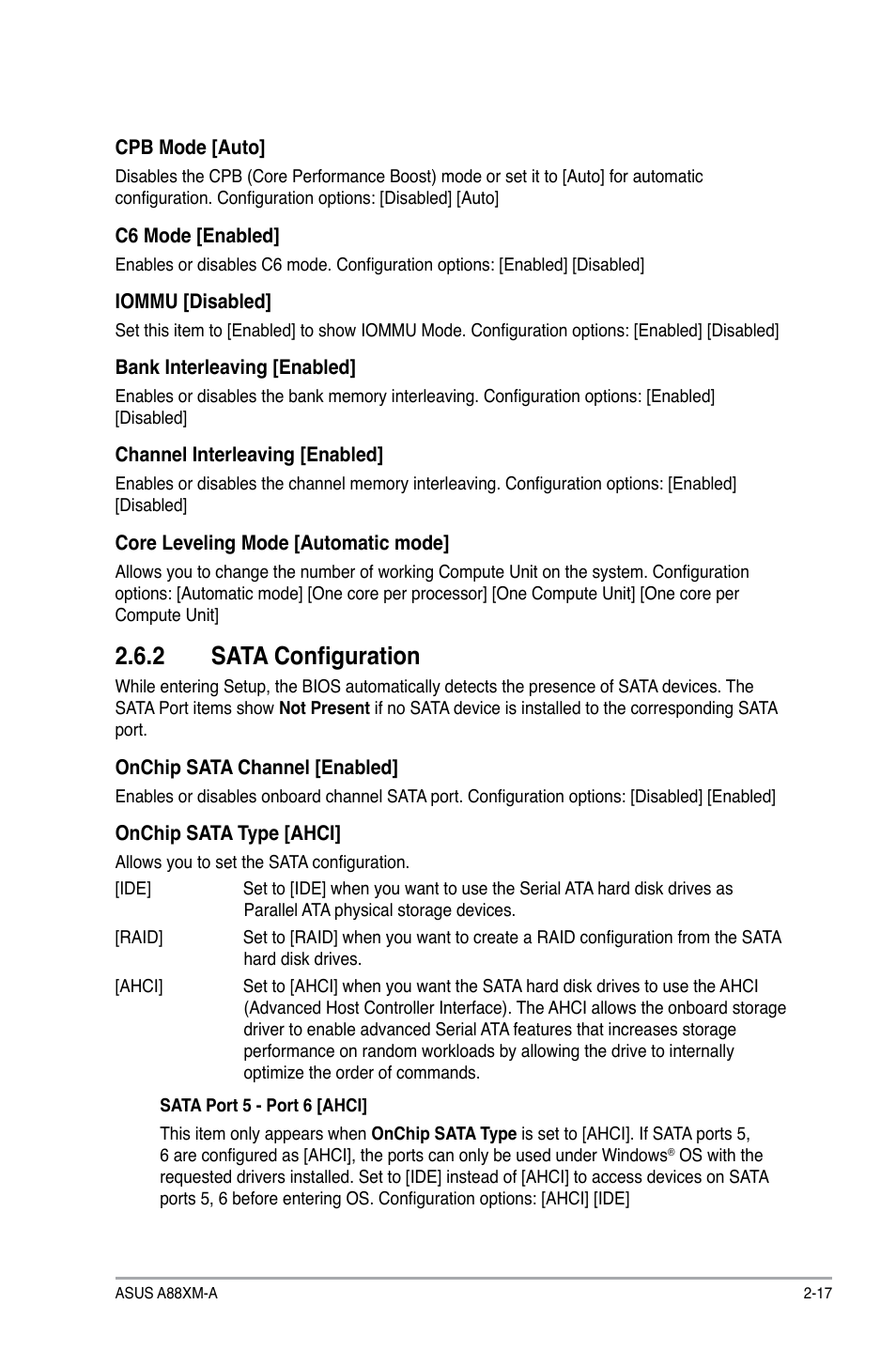 2 sata configuration | Asus A88XM-A User Manual | Page 49 / 68