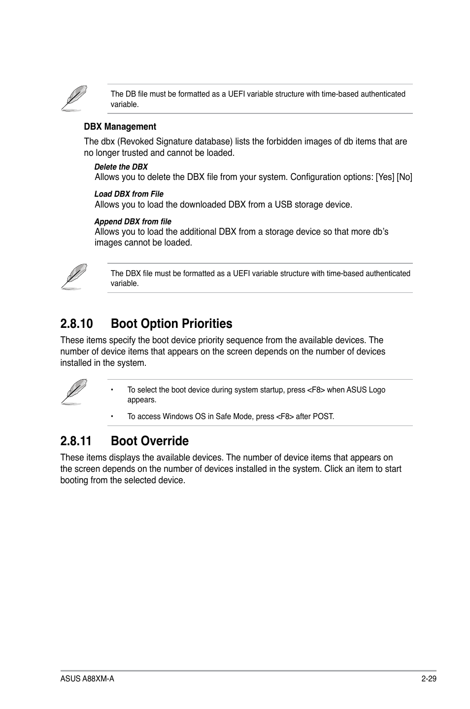 10 boot option priorities, 11 boot override | Asus A88XM-A User Manual | Page 61 / 68