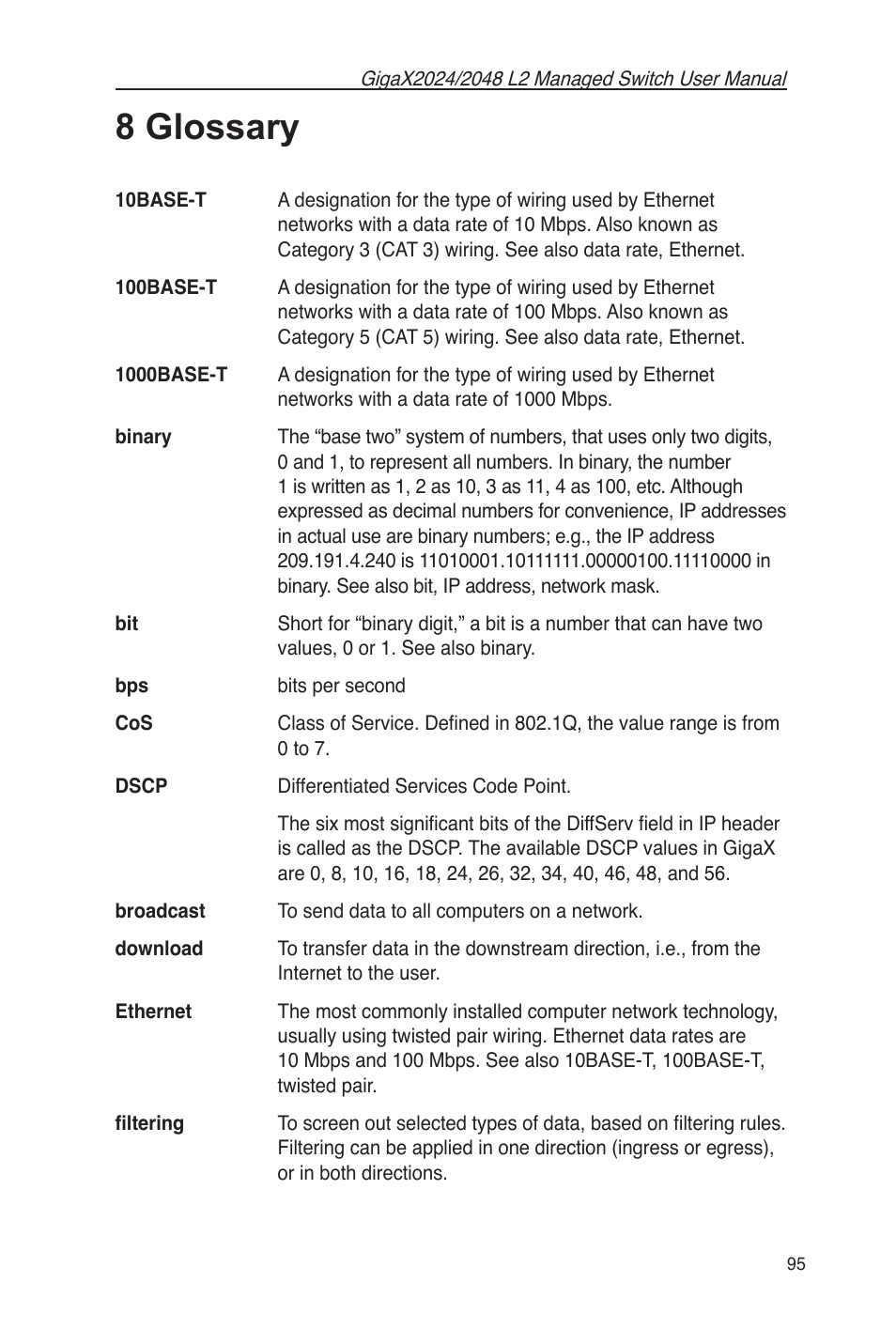 8 glossary | Asus GigaX2048 User Manual | Page 107 / 115