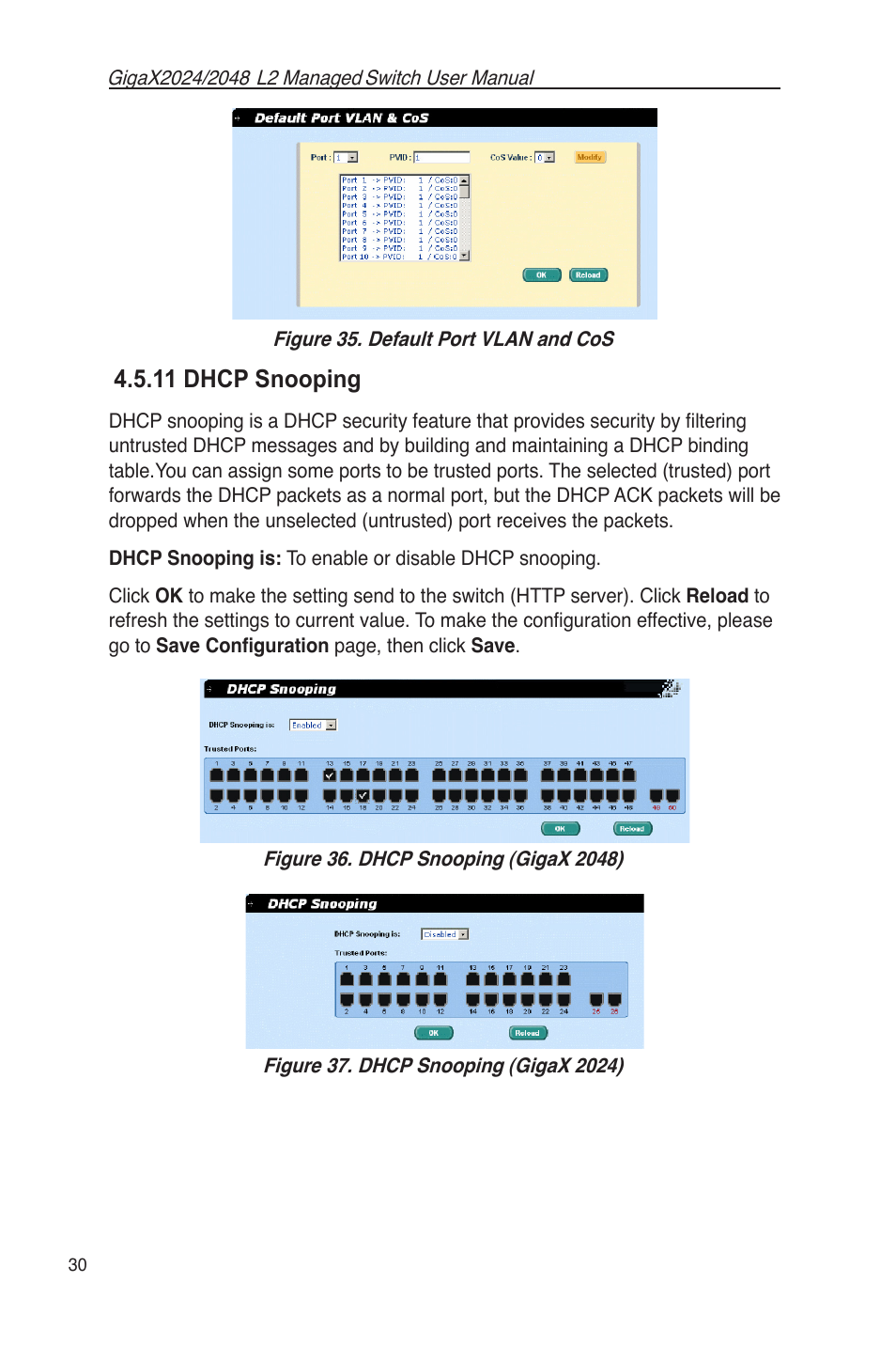 11 dhcp snooping | Asus GigaX2048 User Manual | Page 42 / 115