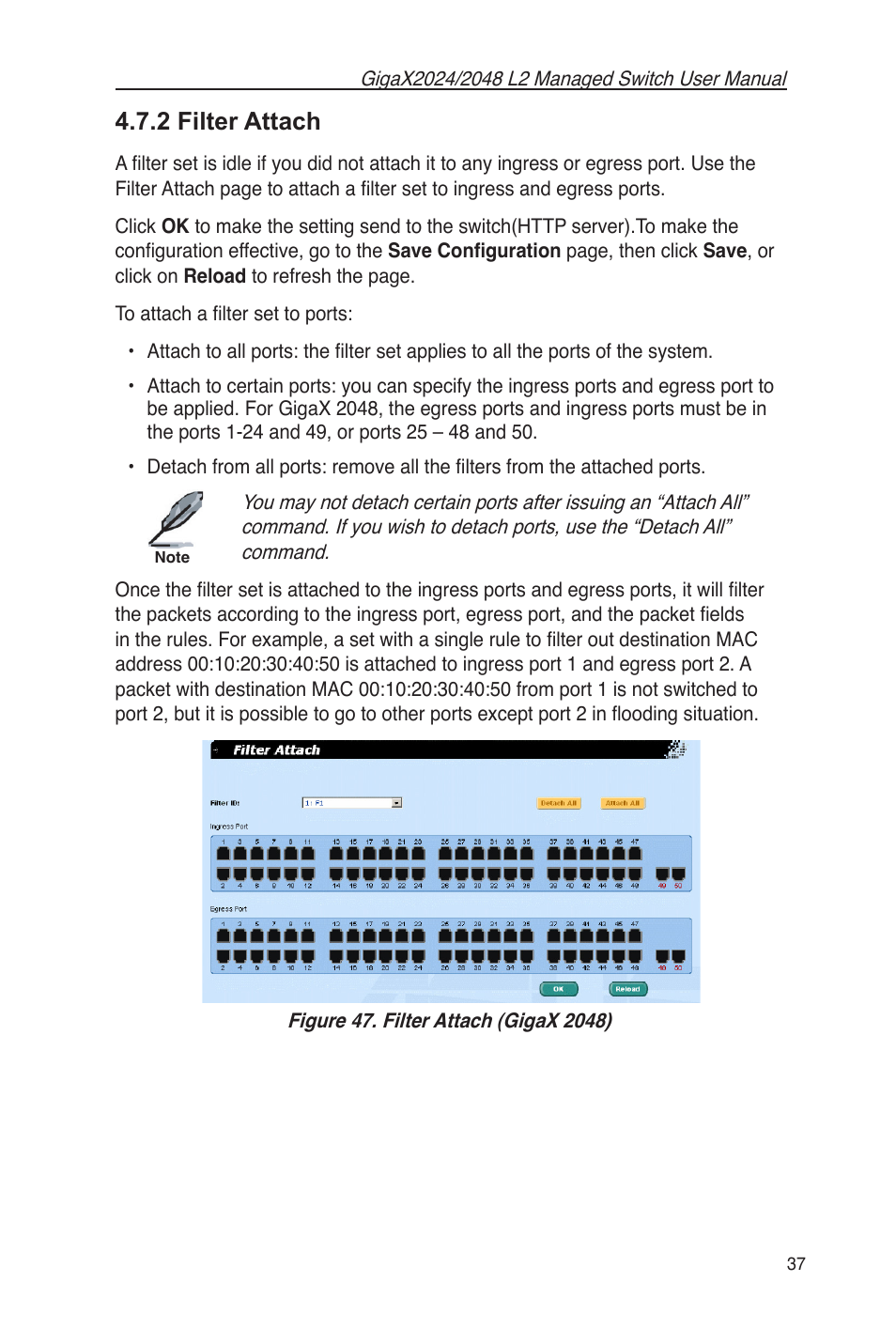2 filter attach, Figure 47. filter attach (gigax 2048) | Asus GigaX2048 User Manual | Page 49 / 115