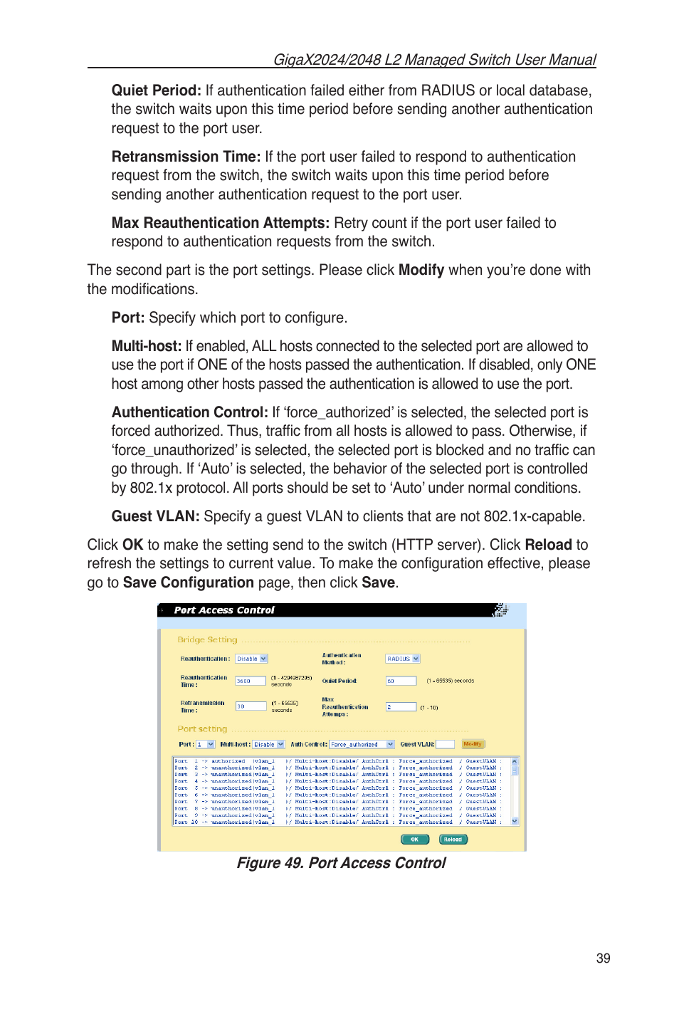 Figure 49. port access control | Asus GigaX2048 User Manual | Page 51 / 115