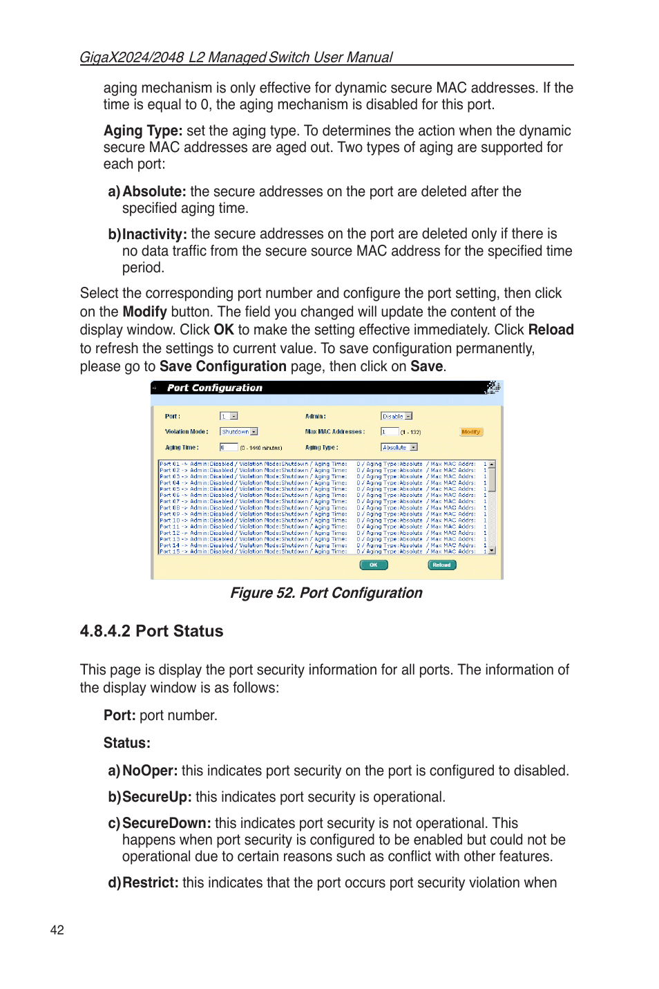 2 port status, Figure 52. port conﬁguration | Asus GigaX2048 User Manual | Page 54 / 115