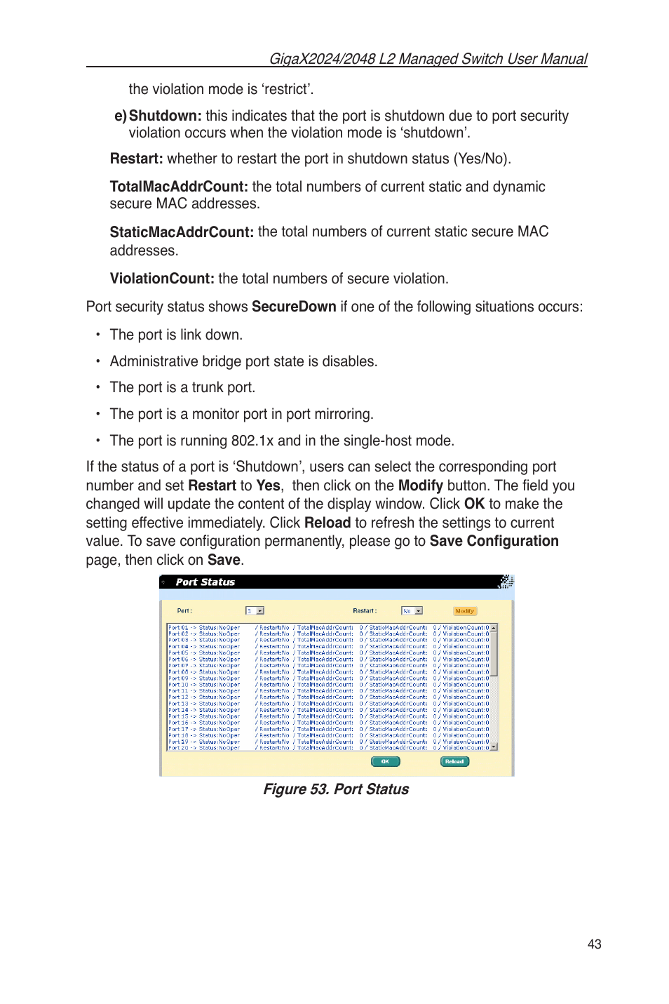 Figure 53. port status | Asus GigaX2048 User Manual | Page 55 / 115