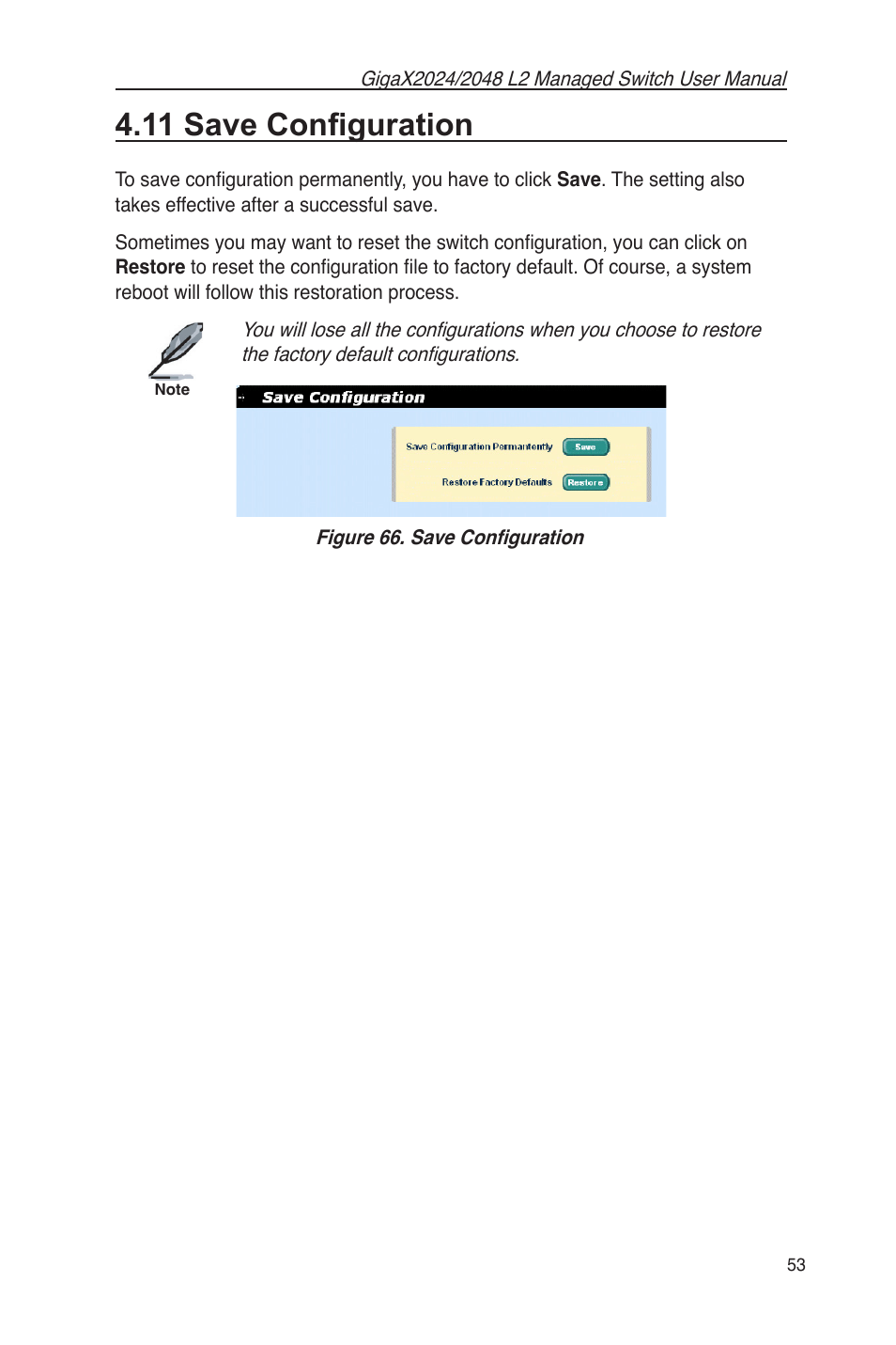 11 save conﬁguration, Figure 66. save conﬁguration | Asus GigaX2048 User Manual | Page 65 / 115