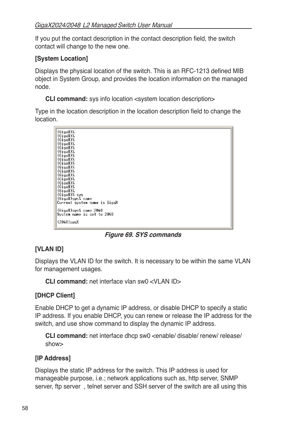 Figure 69. sys commands | Asus GigaX2048 User Manual | Page 70 / 115