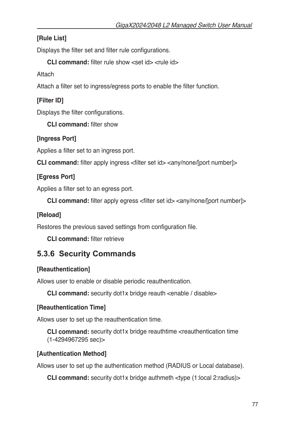 6 security commands | Asus GigaX2048 User Manual | Page 89 / 115