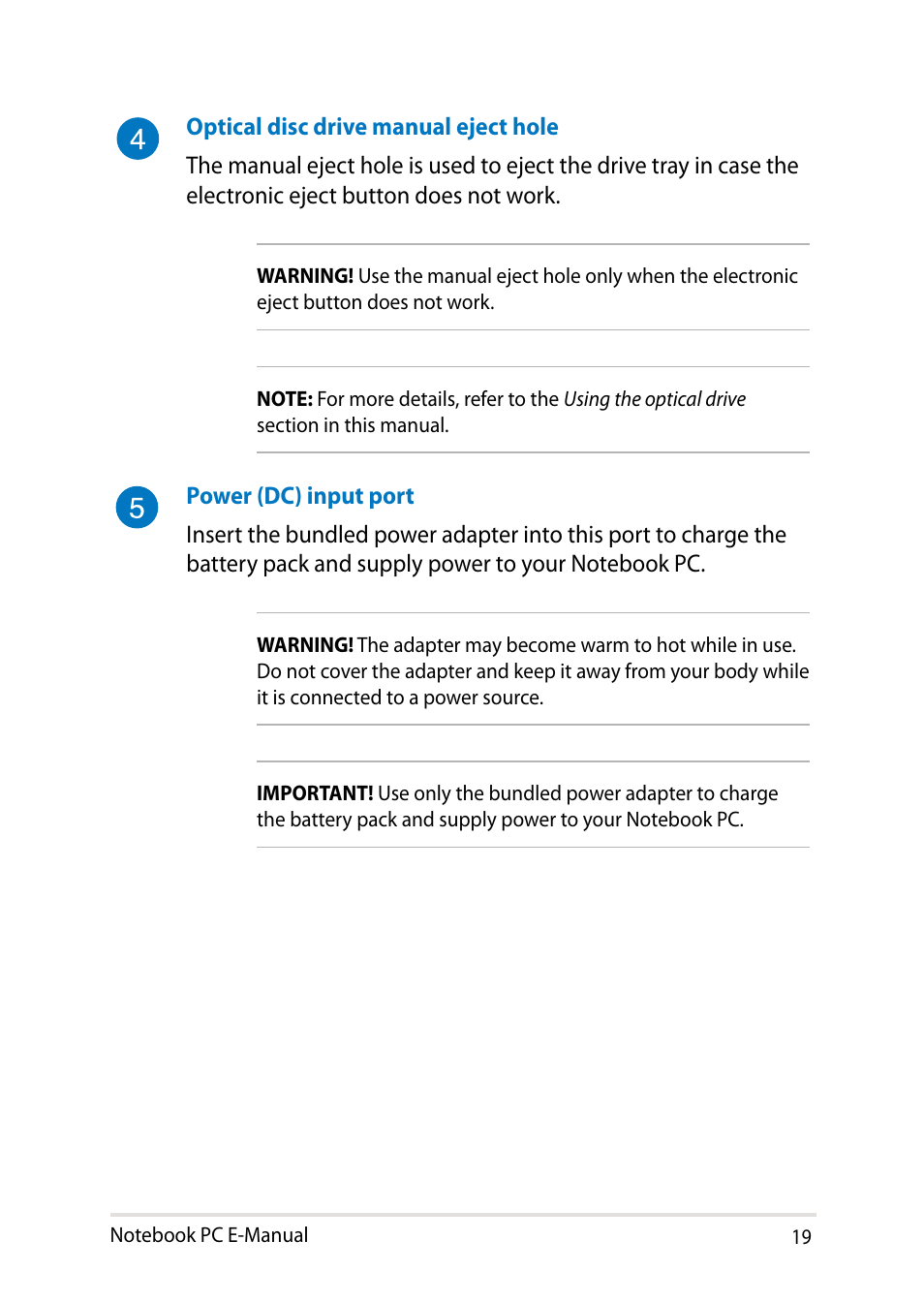 Asus X750JB User Manual | Page 19 / 110