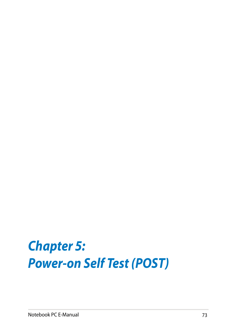 Chapter 5: power-on self test (post) | Asus X750JB User Manual | Page 73 / 110