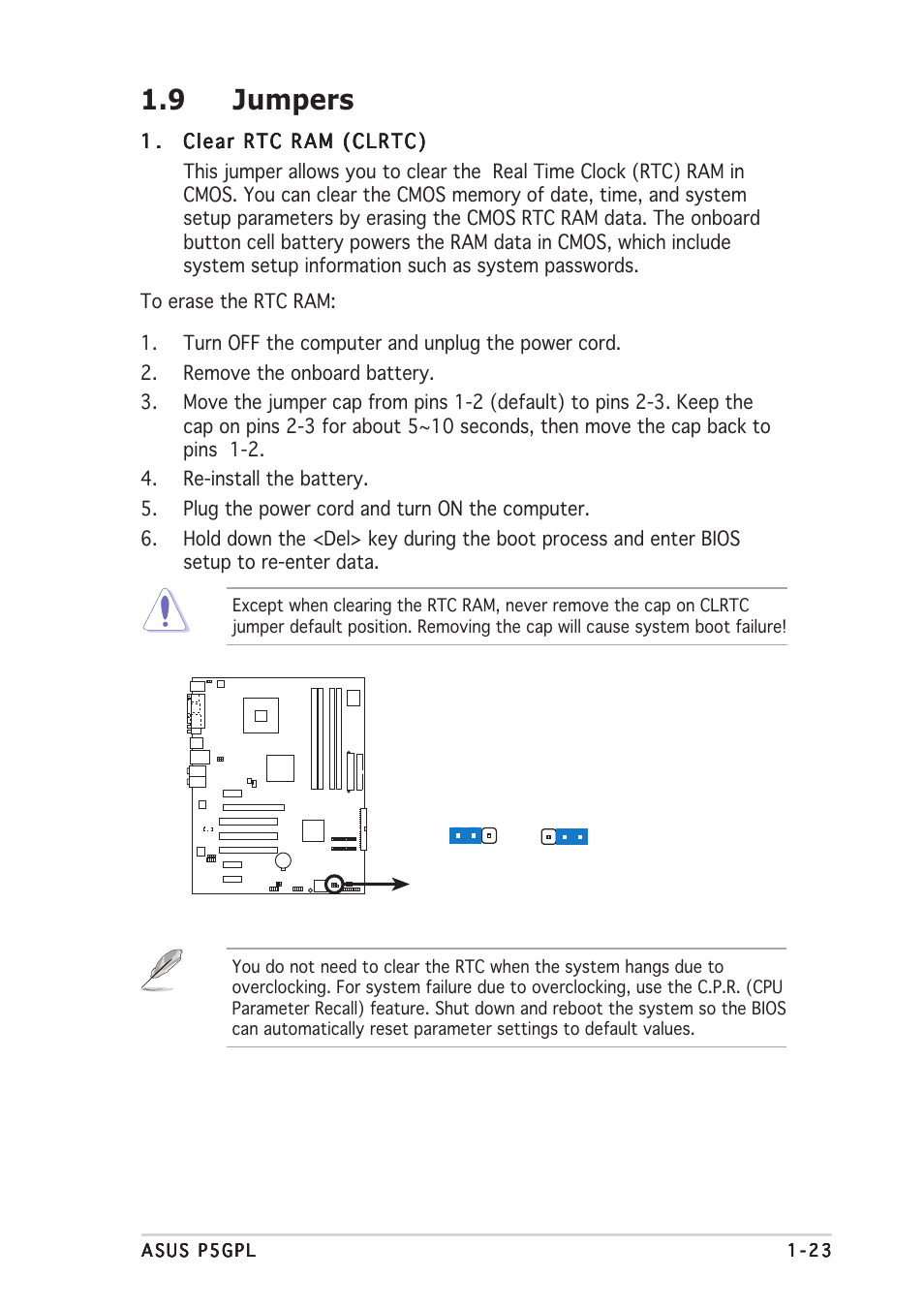 9 jumpers | Asus P5GPL User Manual | Page 35 / 92