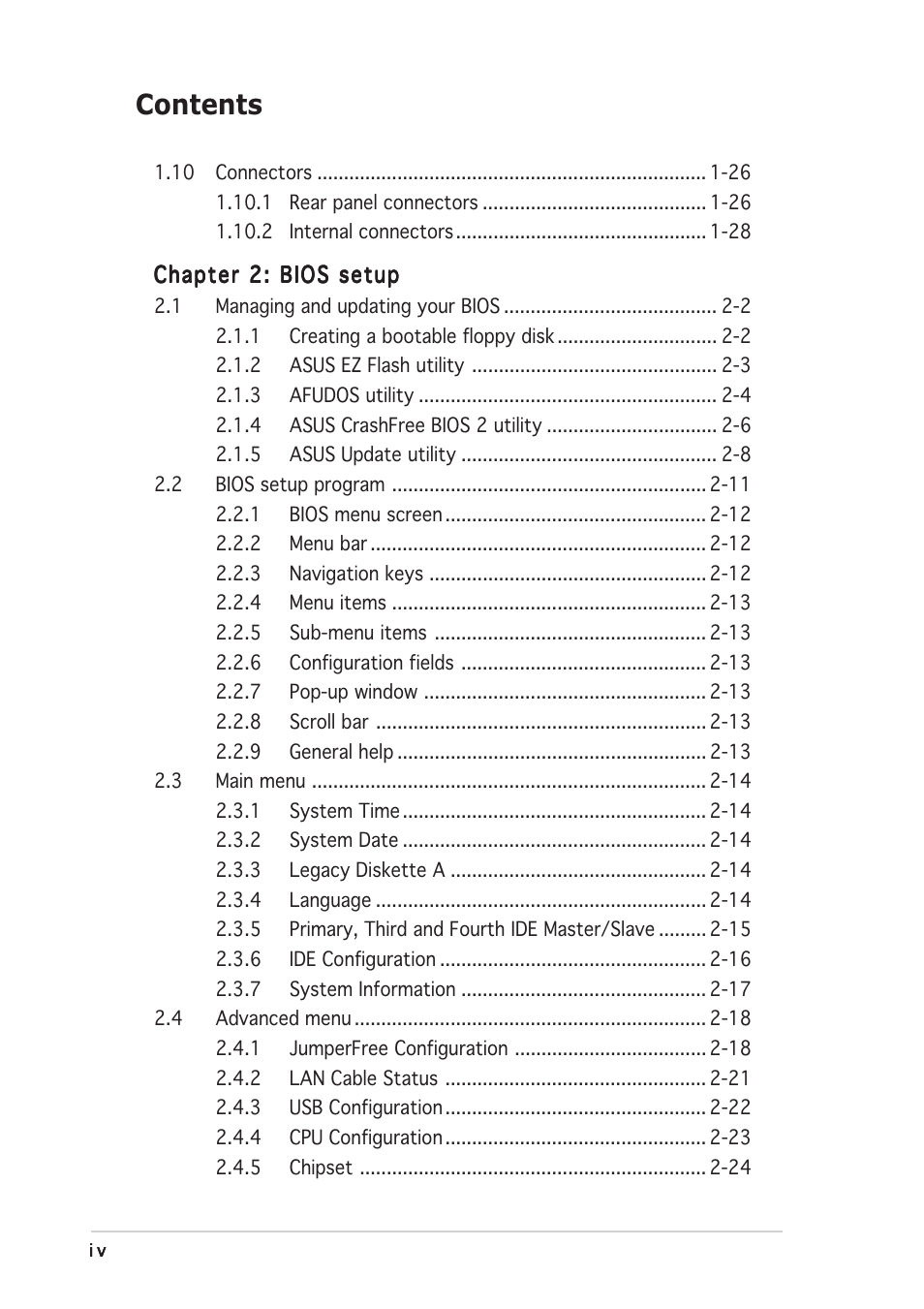 Asus P5GPL User Manual | Page 4 / 92