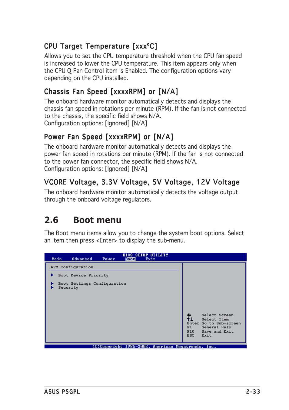 6 boot menu | Asus P5GPL User Manual | Page 79 / 92