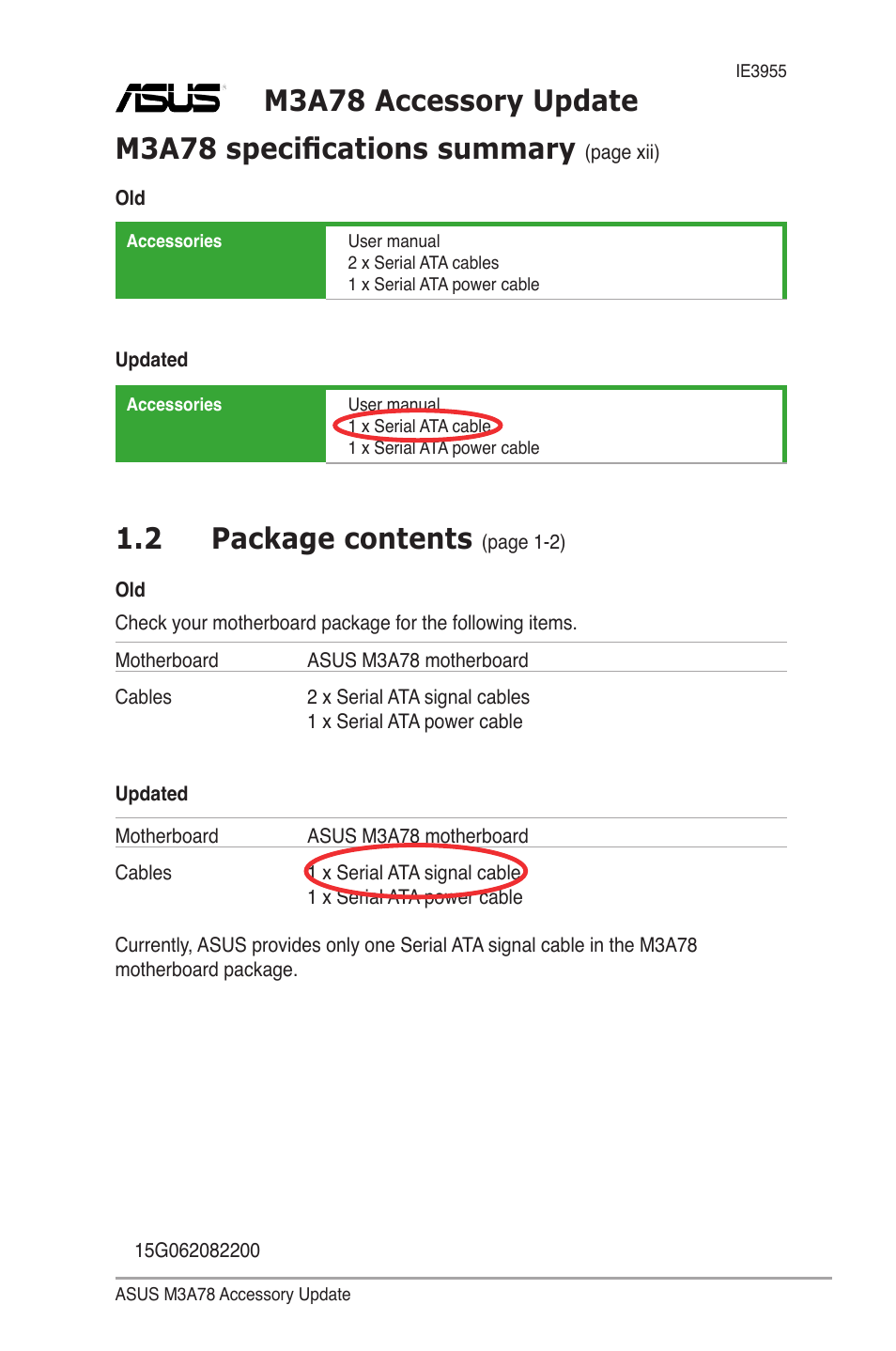 Asus M3A78 User Manual | 1 page