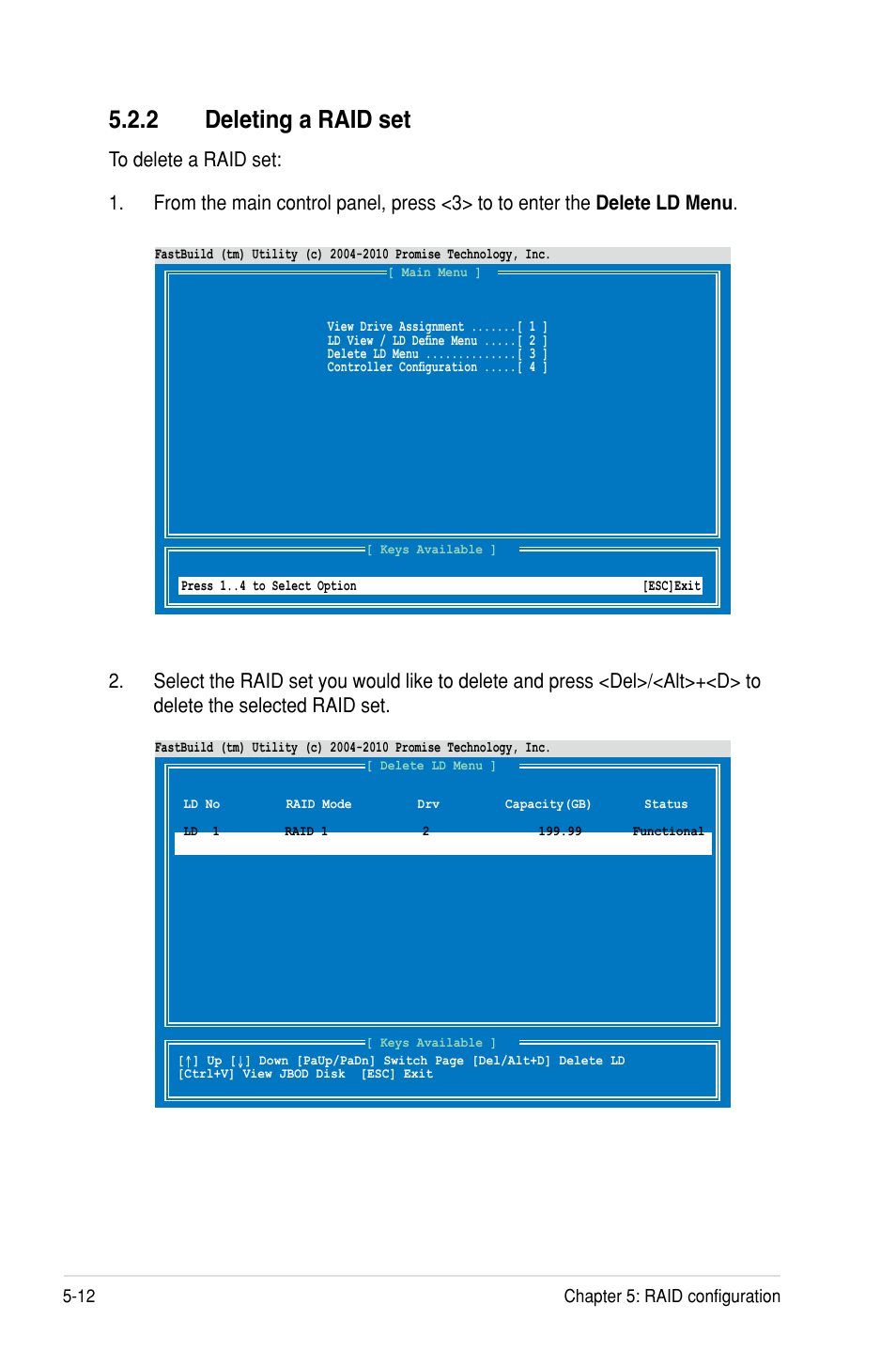 2 deleting a raid set | Asus KCMR-D12 User Manual | Page 108 / 144