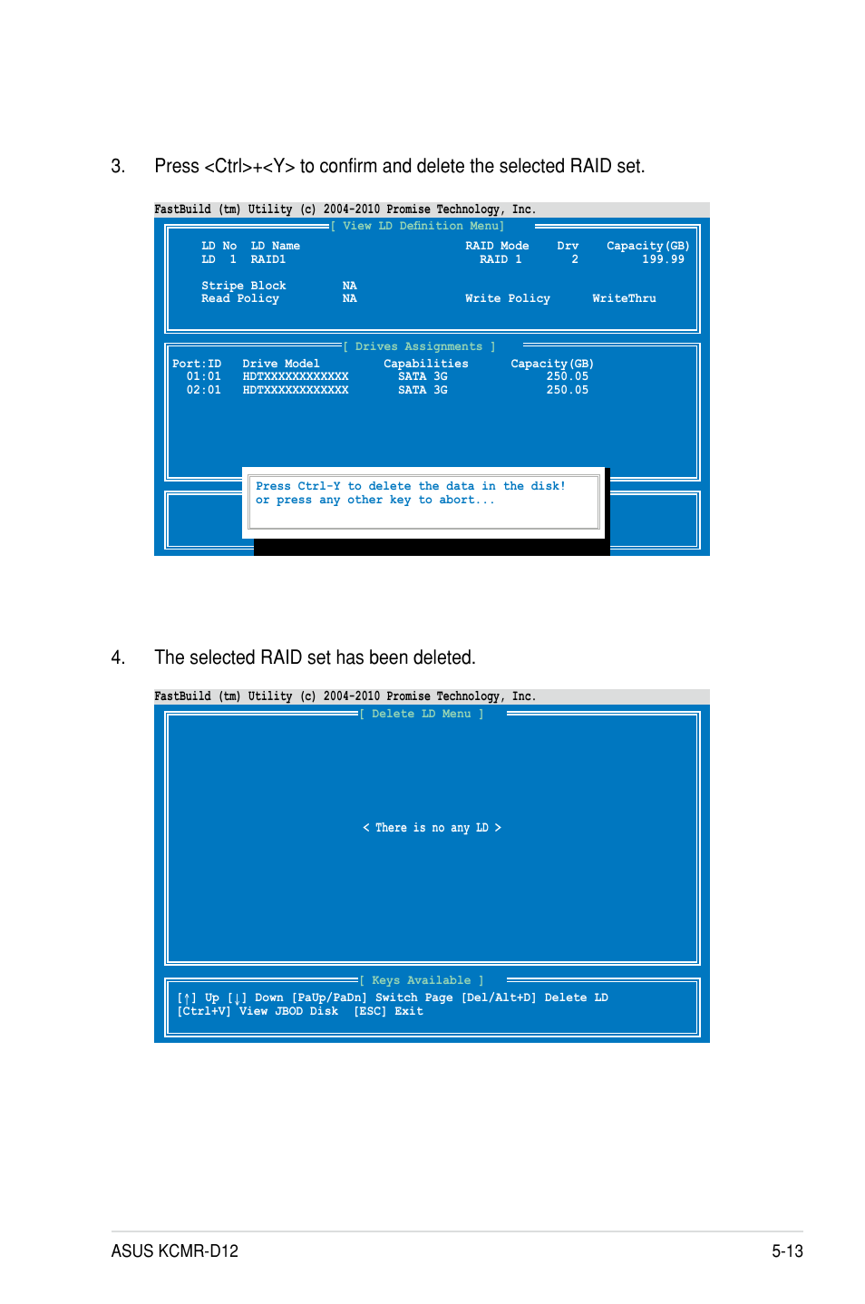 The selected raid set has been deleted | Asus KCMR-D12 User Manual | Page 109 / 144