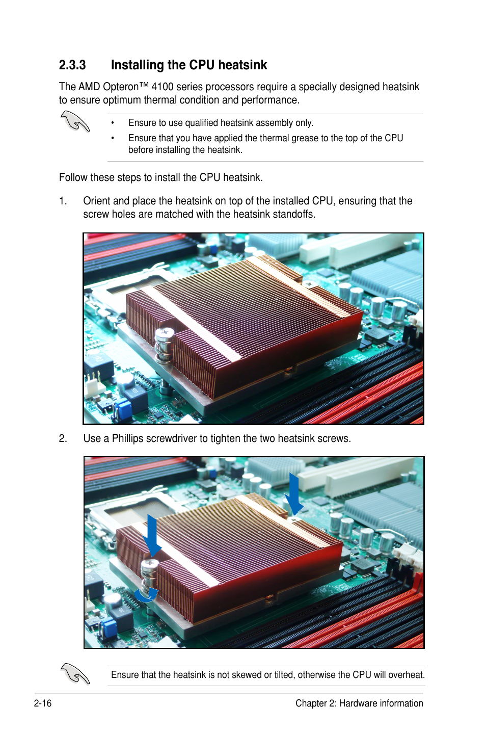3 installing the cpu heatsink | Asus KCMR-D12 User Manual | Page 34 / 144