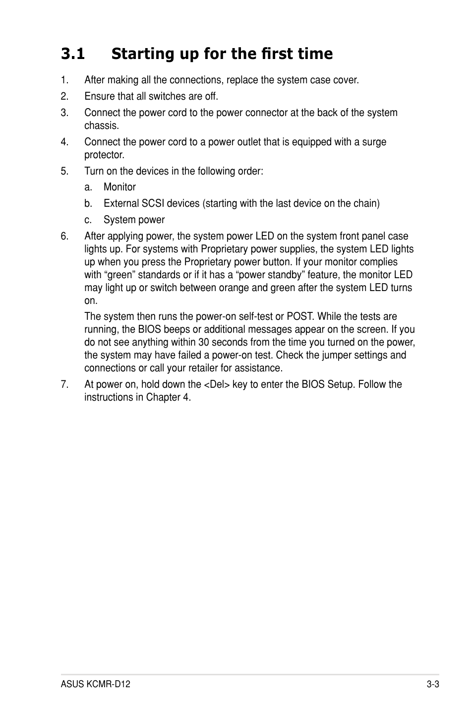 1 starting up for the first time | Asus KCMR-D12 User Manual | Page 57 / 144