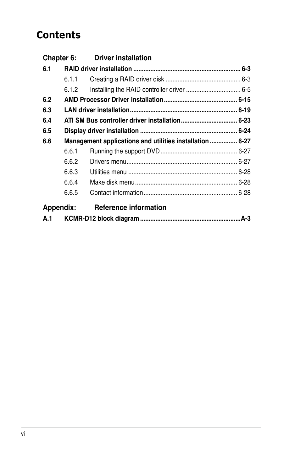 Asus KCMR-D12 User Manual | Page 6 / 144
