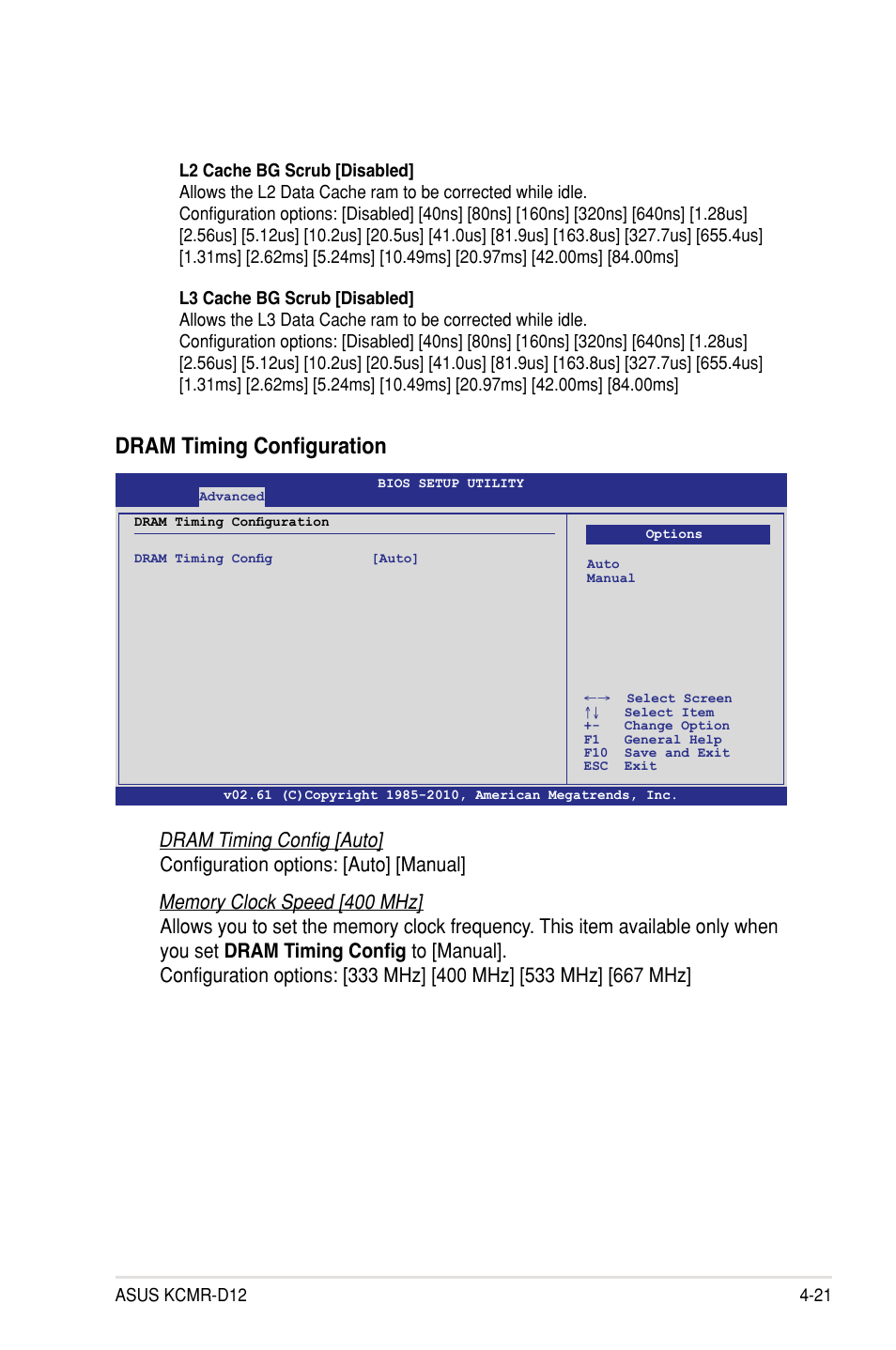Dram timing configuration | Asus KCMR-D12 User Manual | Page 79 / 144