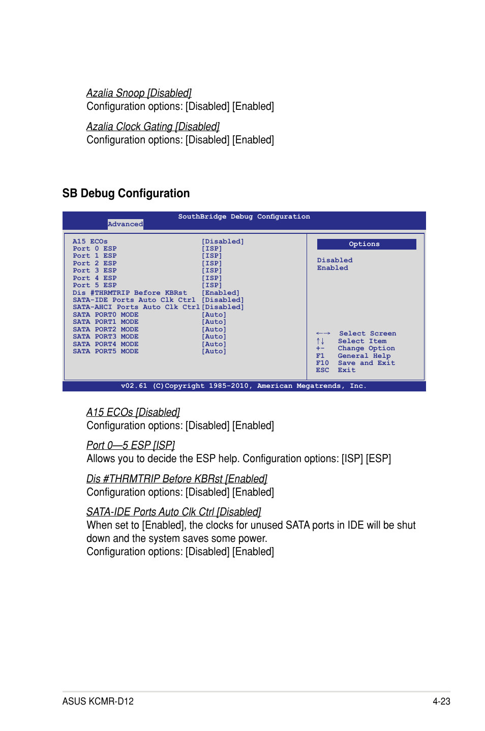 Sb debug configuration | Asus KCMR-D12 User Manual | Page 81 / 144