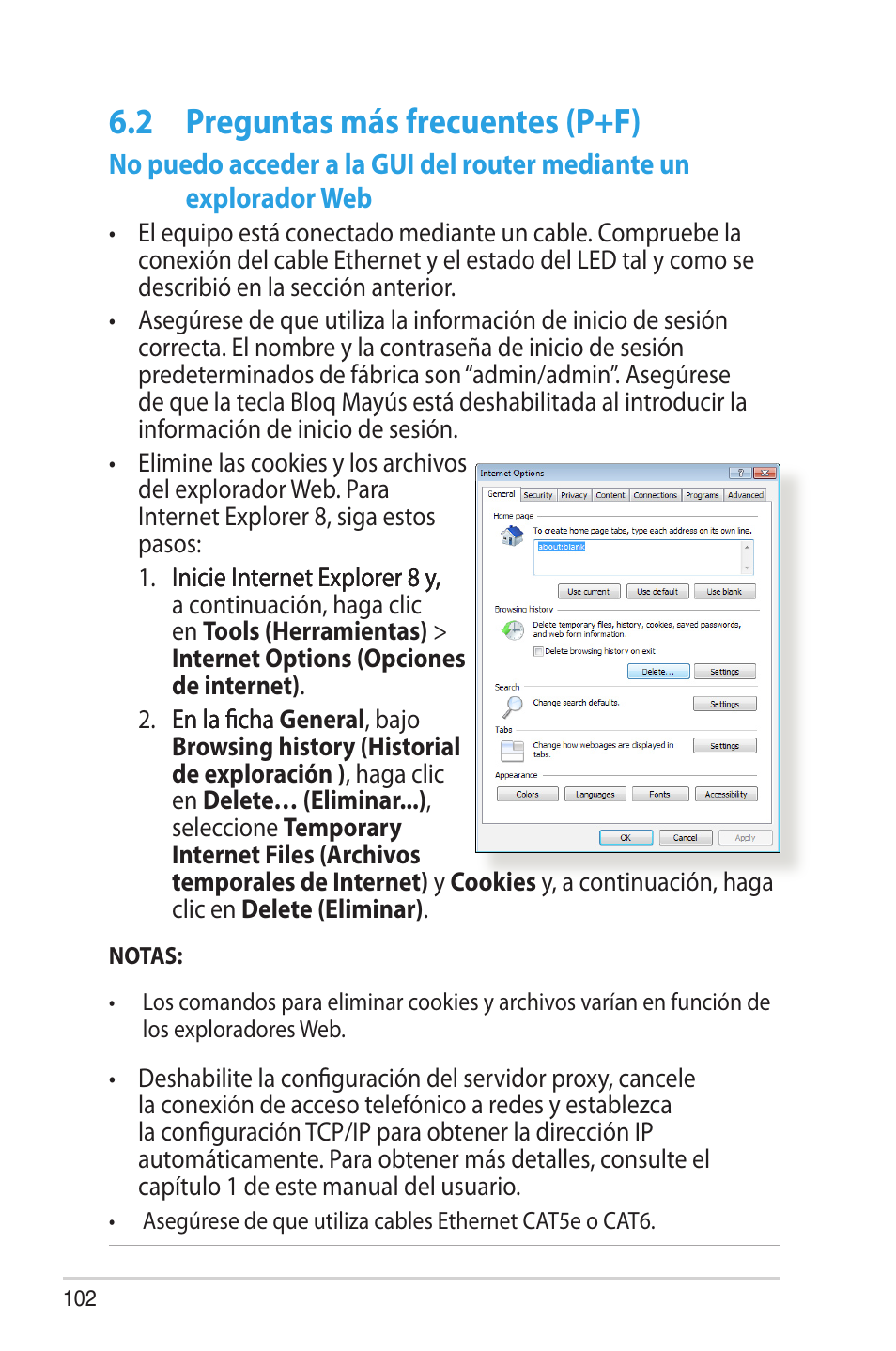 2 preguntas más frecuentes (p+f), Preguntas más frecuentes (p+f) | Asus RT-AC68U User Manual | Page 102 / 128