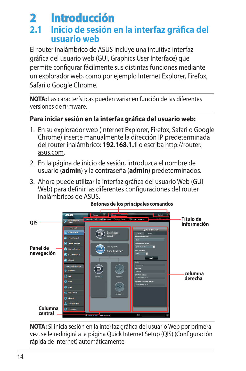 2 introducción, Introducción | Asus RT-AC68U User Manual | Page 14 / 128