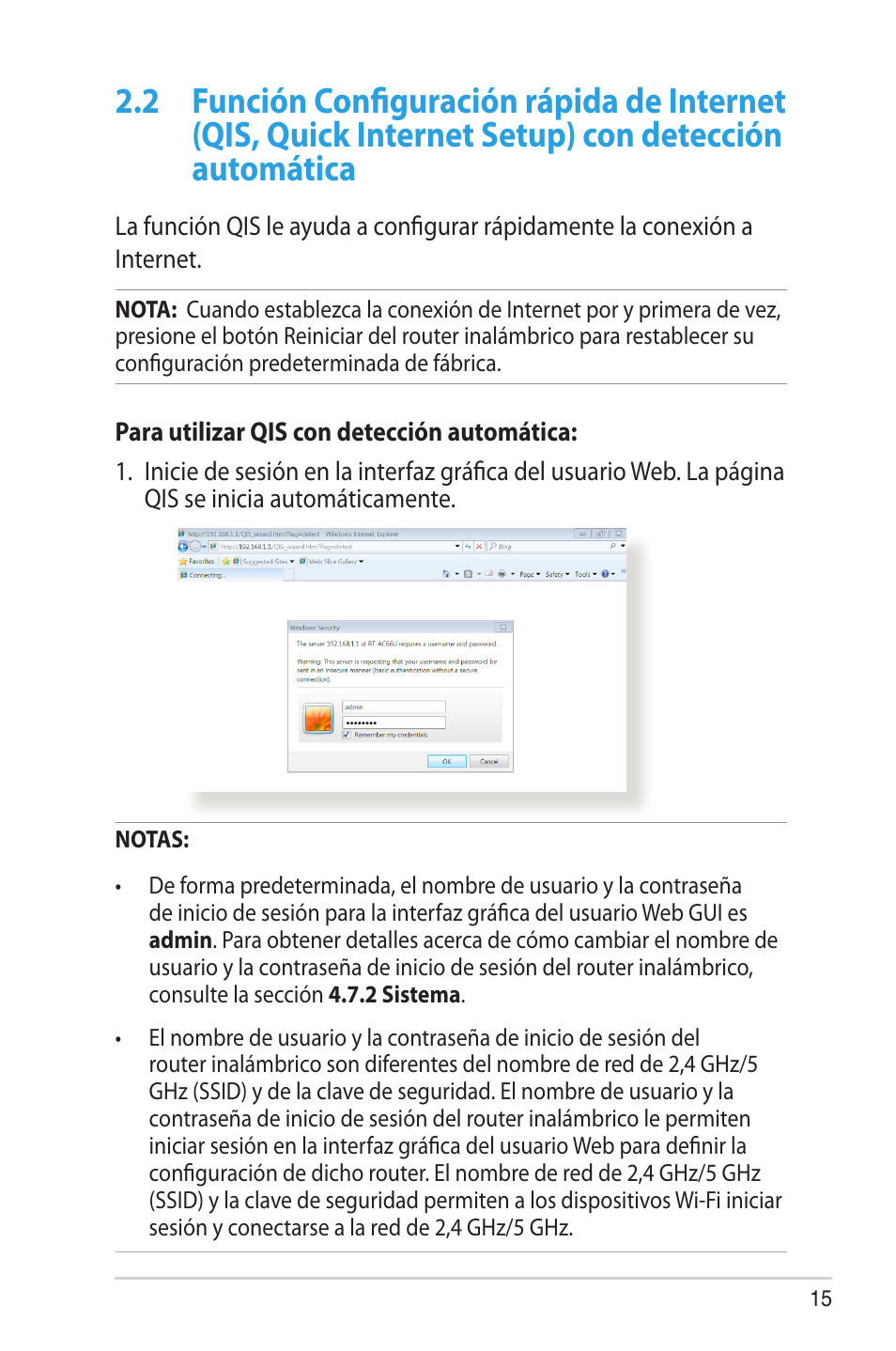 Internet setup) con detección automática | Asus RT-AC68U User Manual | Page 15 / 128