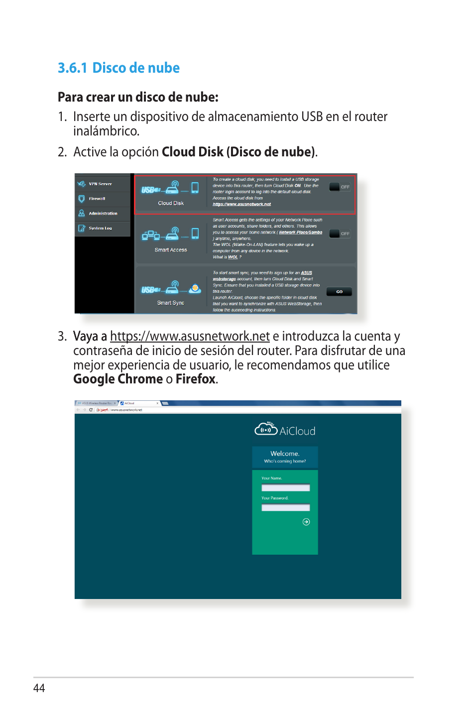 1 disco de nube | Asus RT-AC68U User Manual | Page 44 / 128