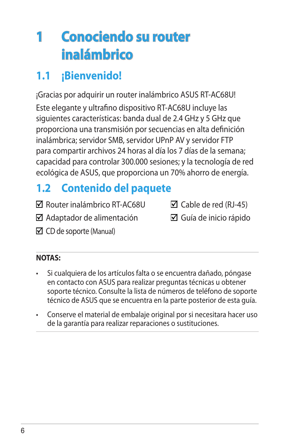 Asus RT-AC68U User Manual | Page 6 / 128