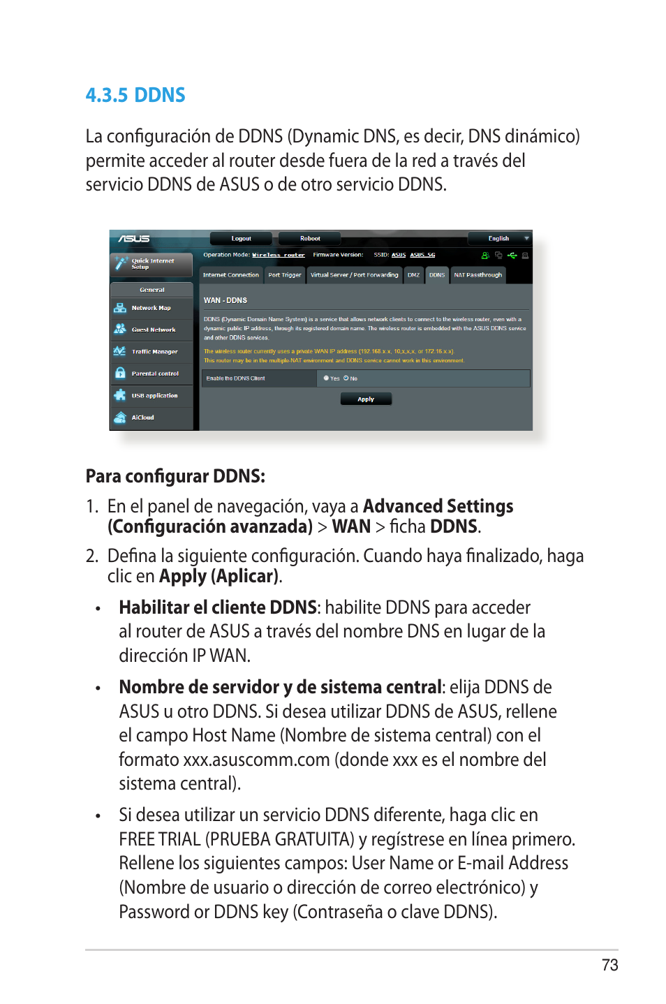 5 ddns | Asus RT-AC68U User Manual | Page 73 / 128