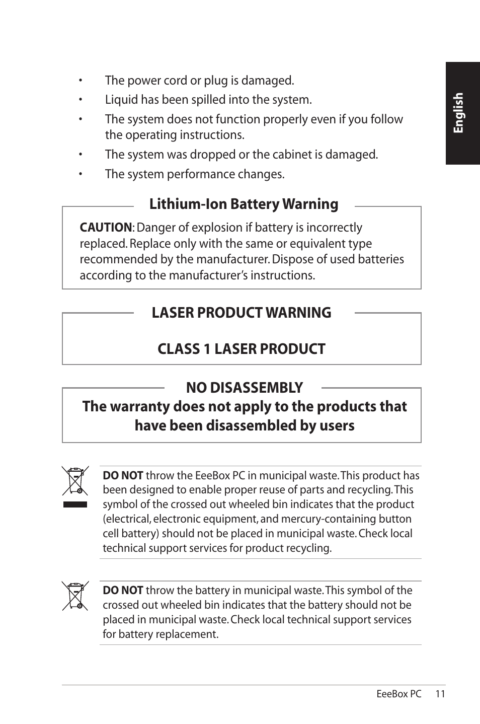 Asus EB1501P User Manual | Page 11 / 50