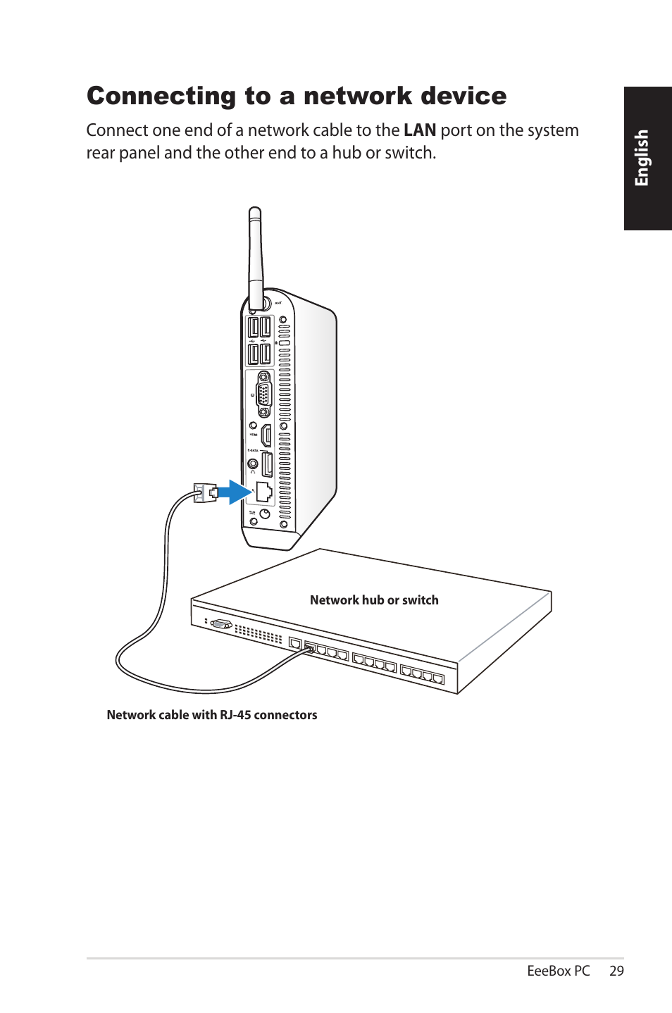 Connecting to a network device | Asus EB1501P User Manual | Page 29 / 50