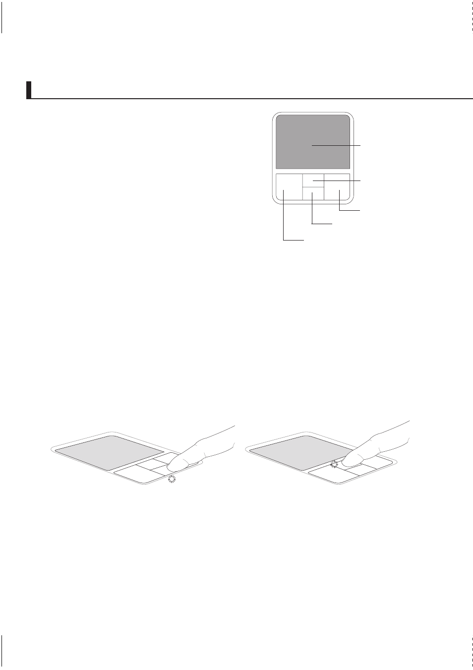 Pointing device, Using the touchpad, Touchpad usage illustrations | Scroll up scroll down | Asus S1B User Manual | Page 36 / 94