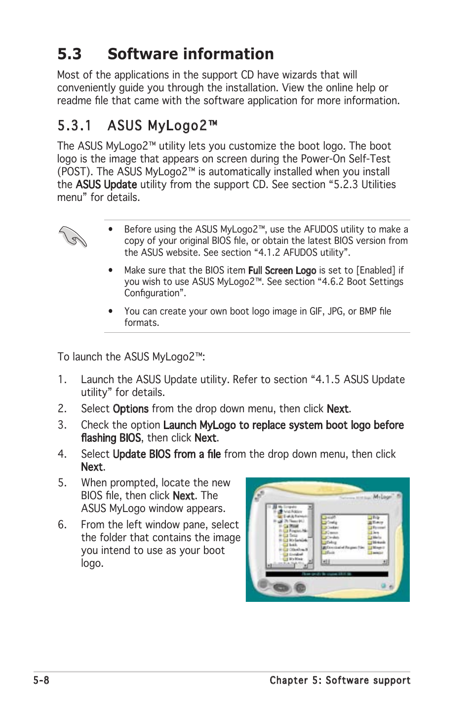 3 software information, 1 asus mylogo2 | Asus P5LD2 SE User Manual | Page 110 / 120