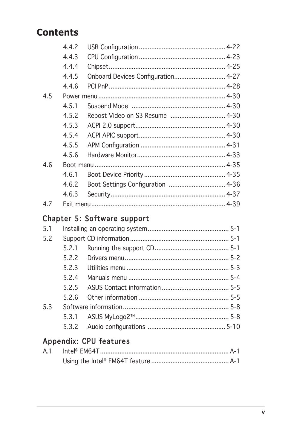 Asus P5LD2 SE User Manual | Page 5 / 120