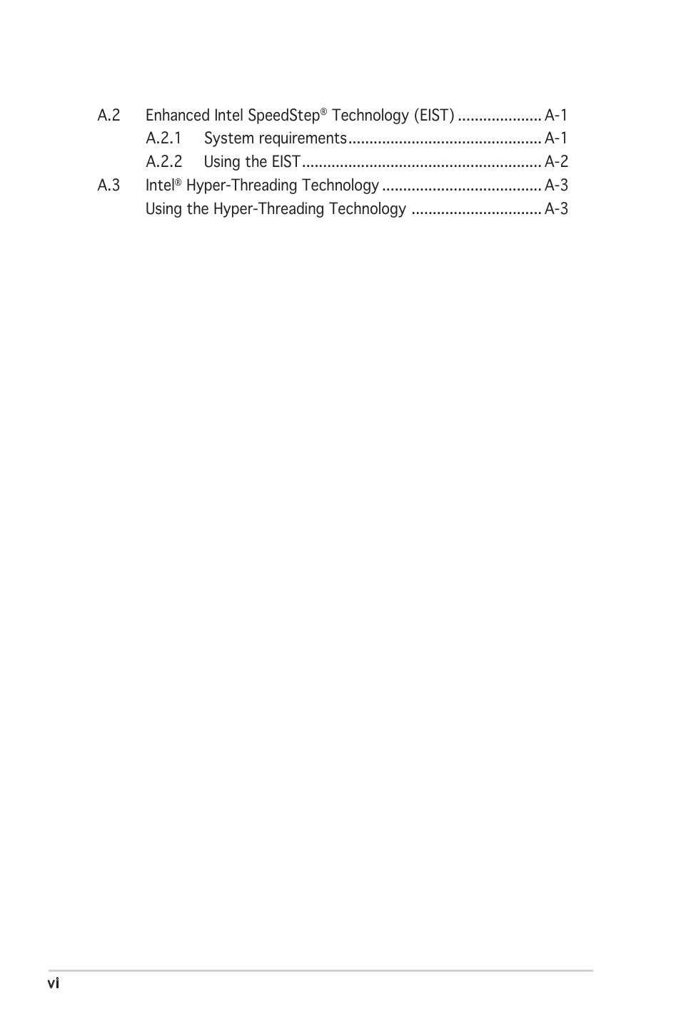 Asus P5LD2 SE User Manual | Page 6 / 120