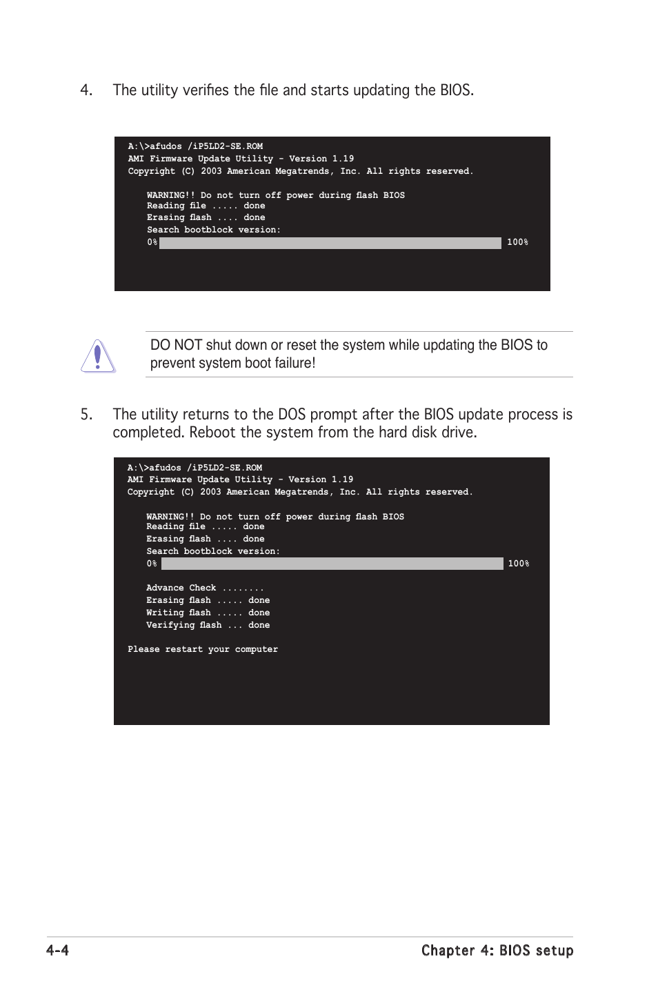 4 chapter 4: bios setup | Asus P5LD2 SE User Manual | Page 64 / 120