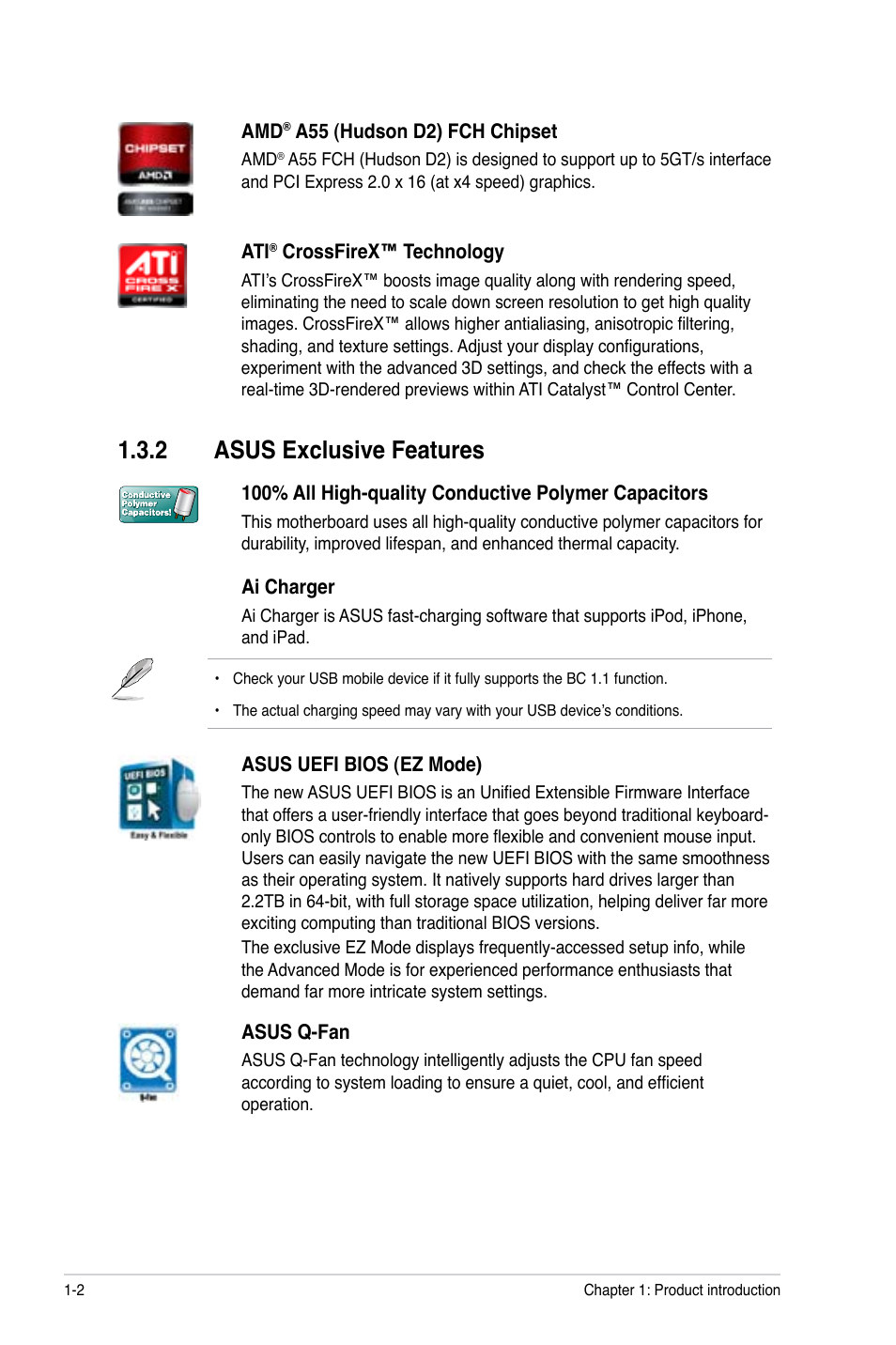 2 asus exclusive features | Asus F1A55-V PLUS User Manual | Page 14 / 70