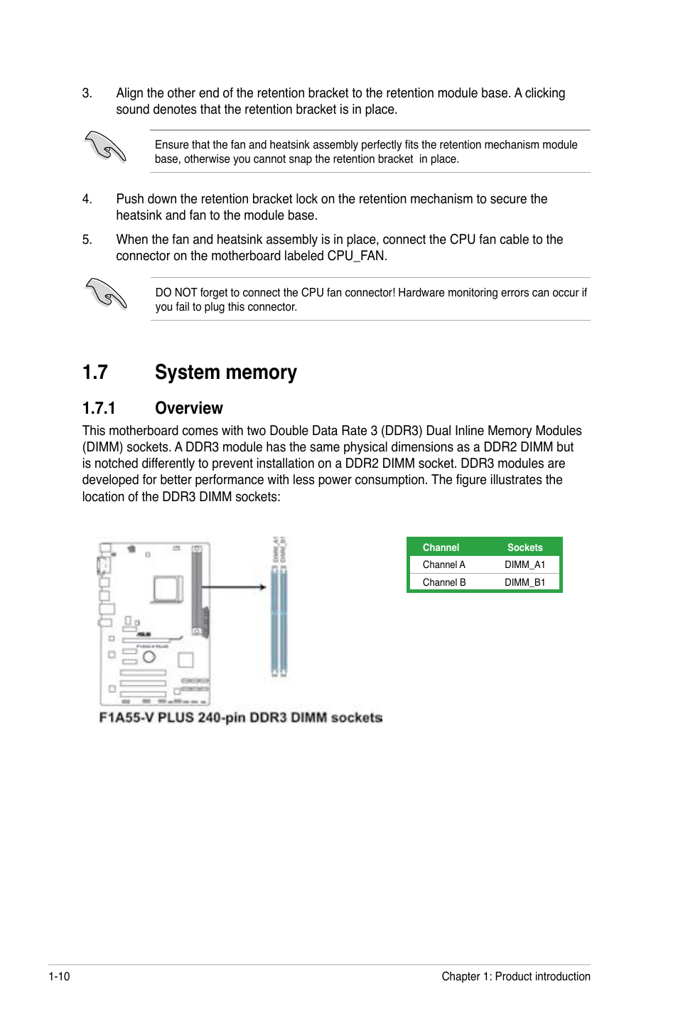 1 overview | Asus F1A55-V PLUS User Manual | Page 22 / 70