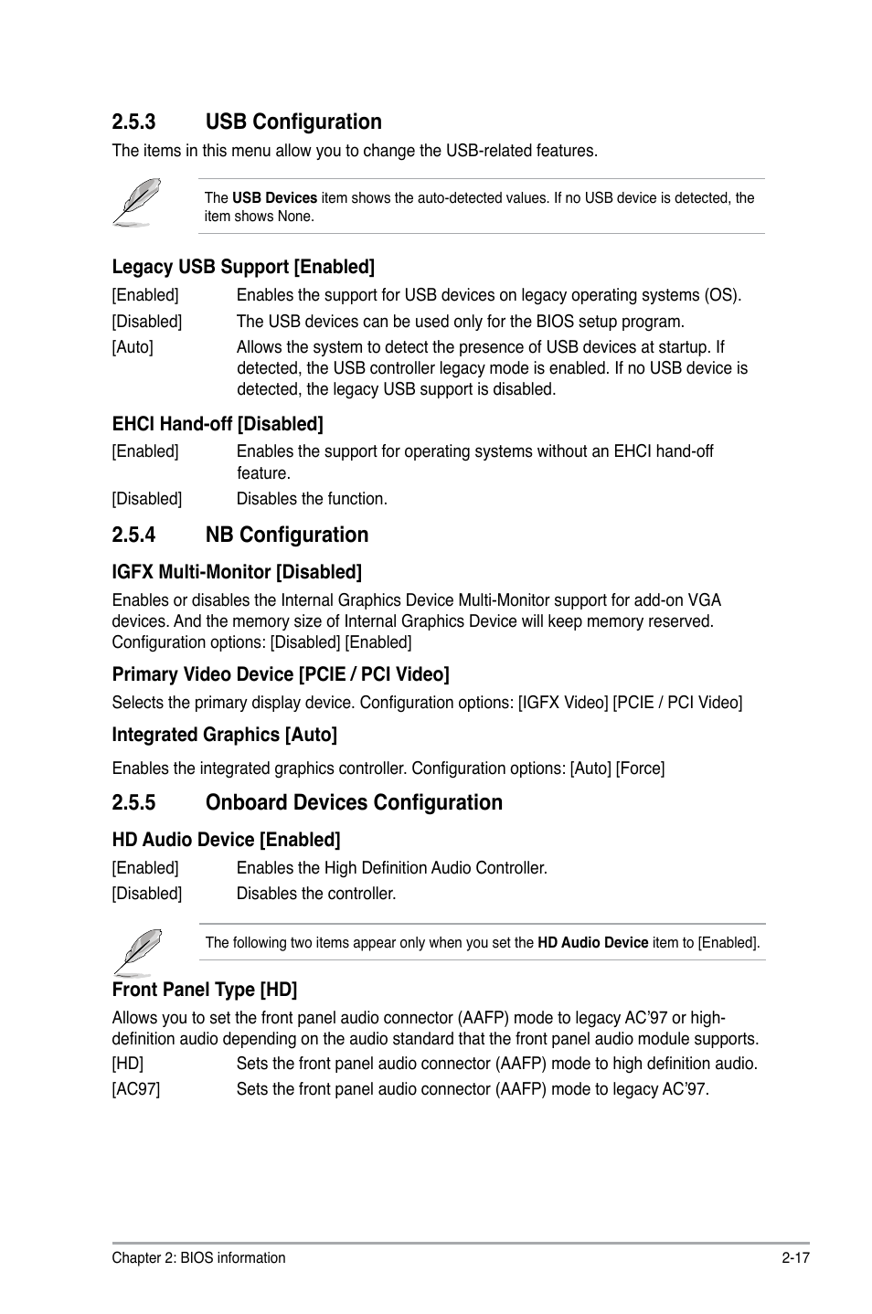 3 usb configuration, 4 nb configuration, 5 onboard devices configuration | Asus F1A55-V PLUS User Manual | Page 59 / 70