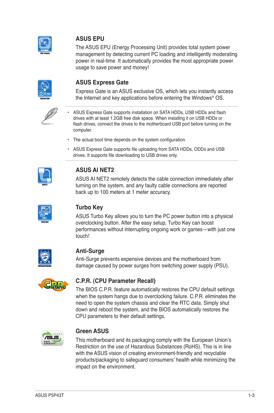 Asus P5P43T User Manual | Page 13 / 64