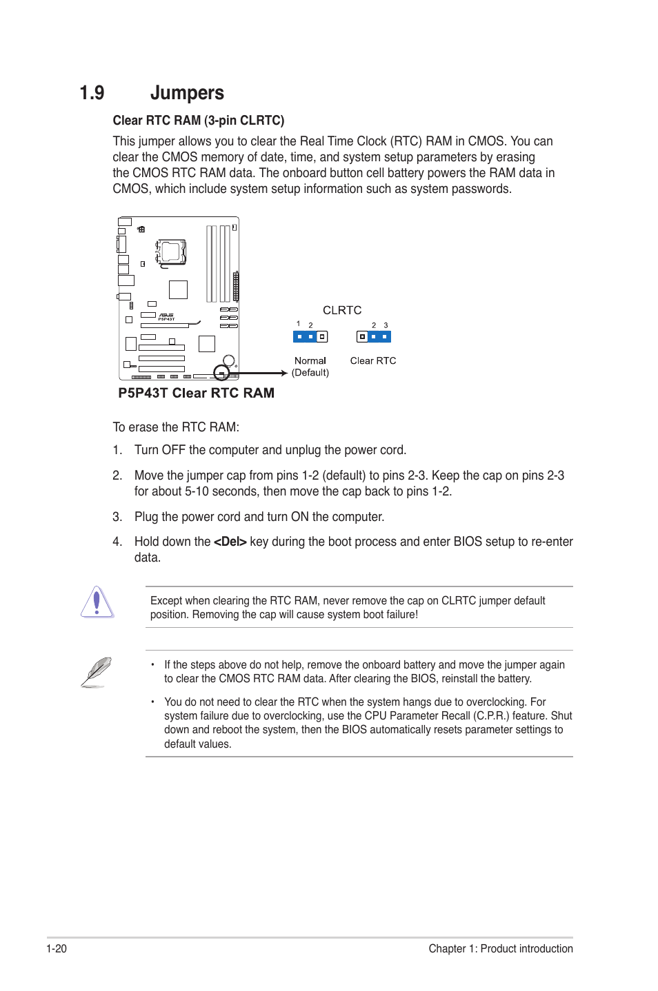 9 jumpers | Asus P5P43T User Manual | Page 30 / 64