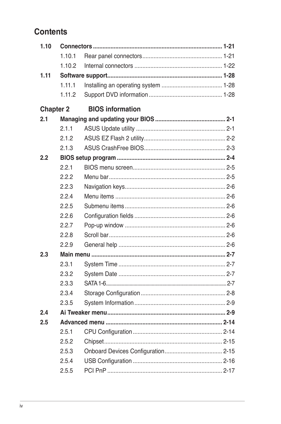 Asus P5P43T User Manual | Page 4 / 64