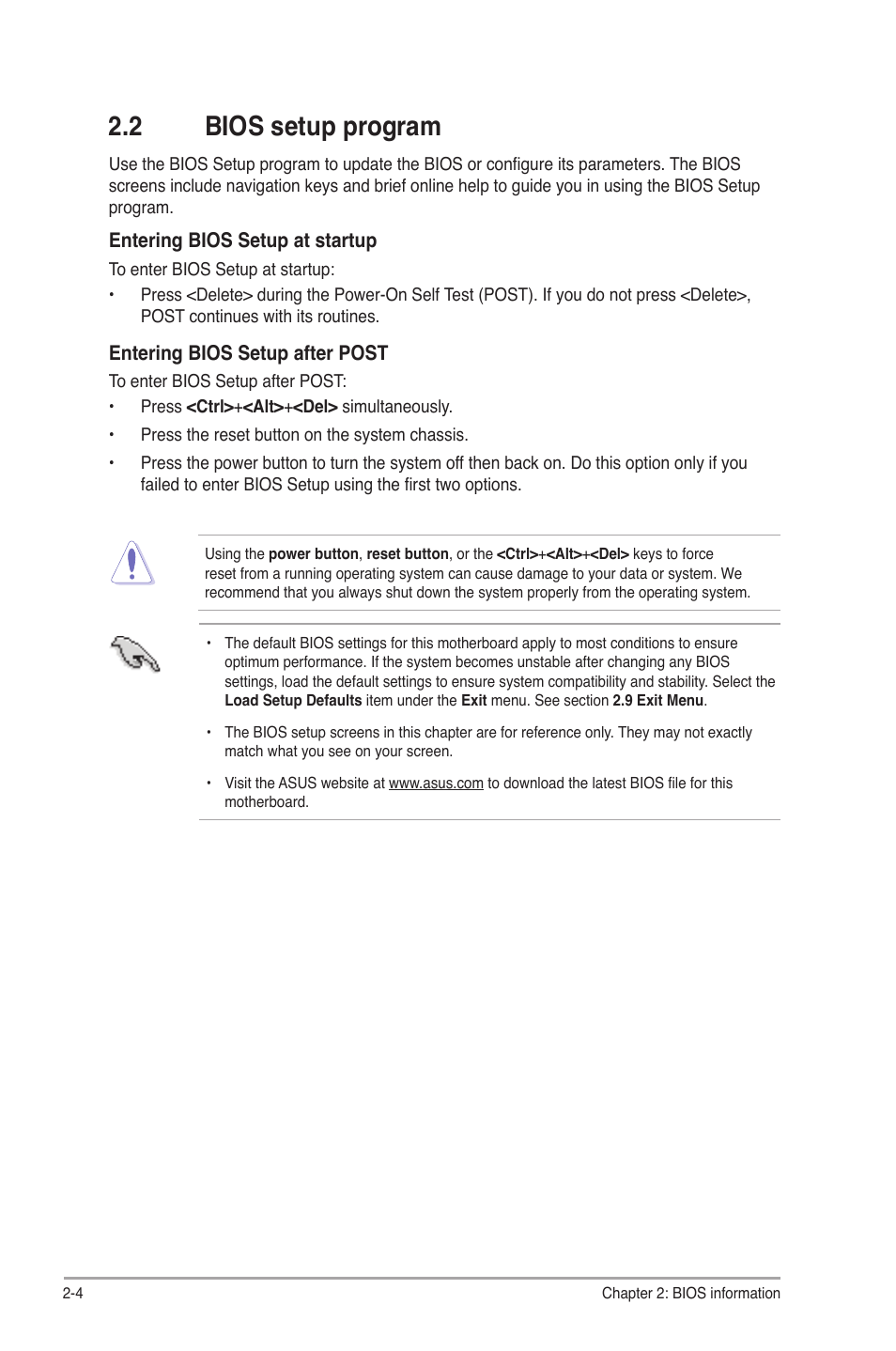 2 bios setup program | Asus P5P43T User Manual | Page 42 / 64