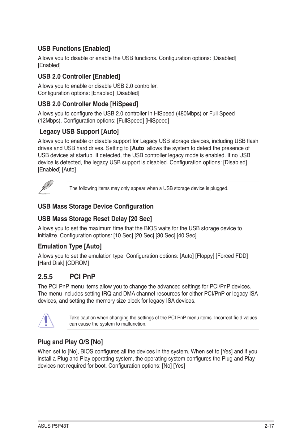 5 pci pnp | Asus P5P43T User Manual | Page 55 / 64